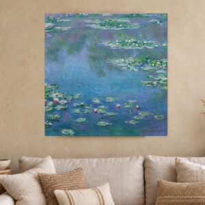 Water Lilies by Claude Monet Square Canvas Wall Art