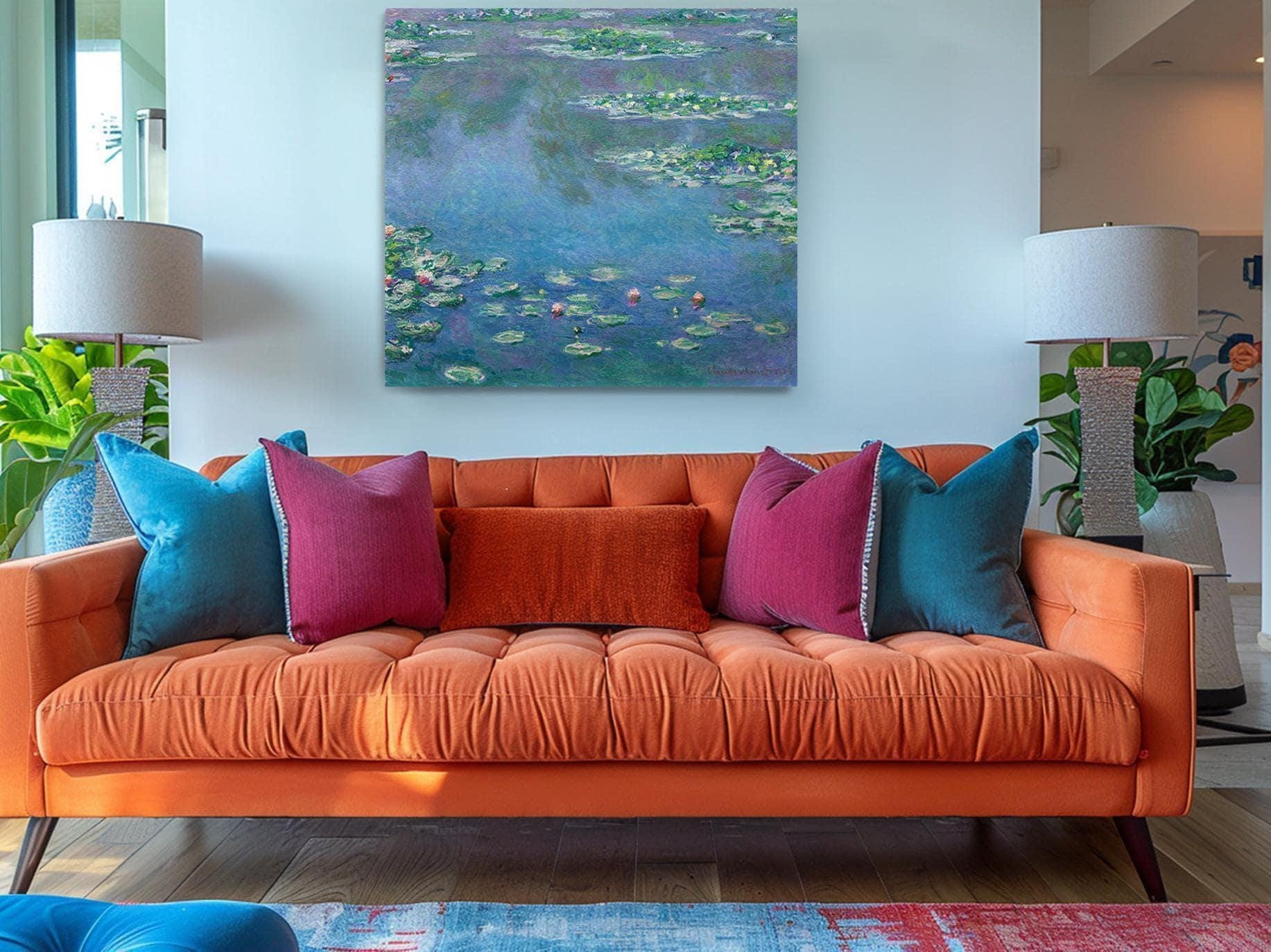 Water Lilies by Claude Monet Square Canvas Wall Art