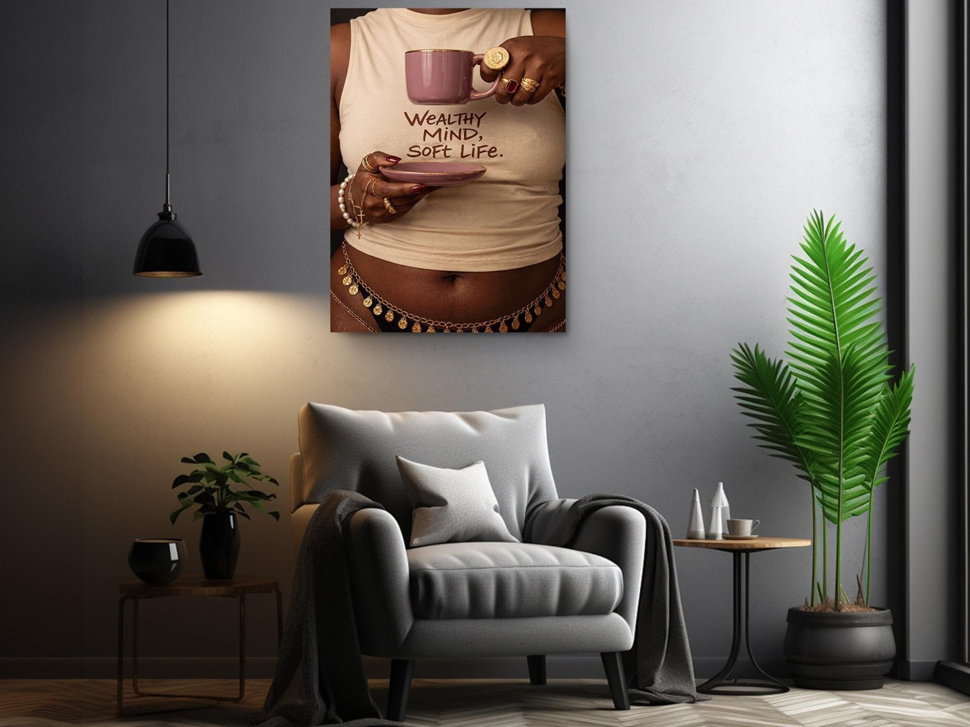 Wealthy Mind Soft Life Canvas Wall Art