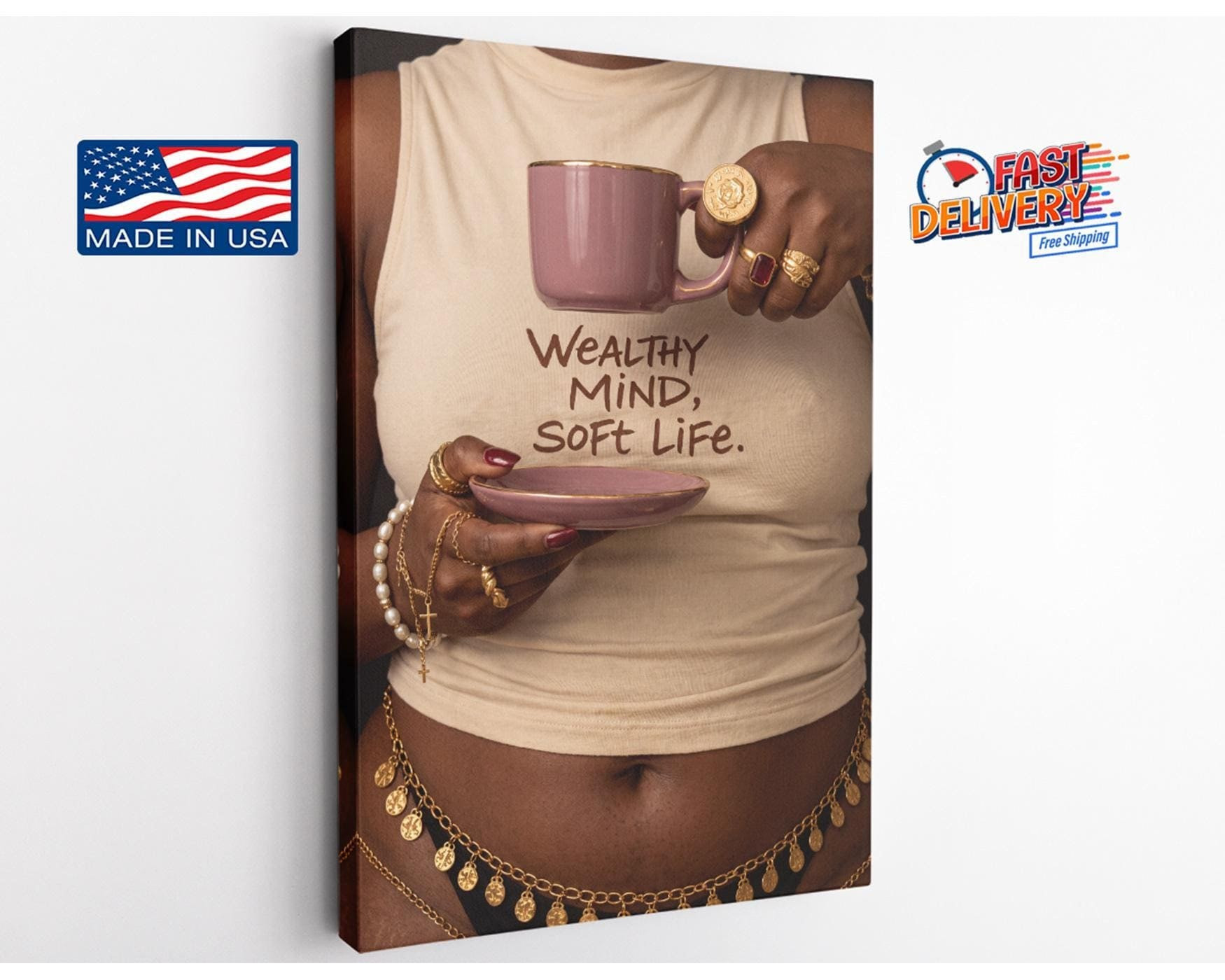 Wealthy Mind Soft Life Canvas Wall Art