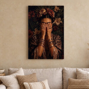 Woman with Flower Crown Canvas Wall Art