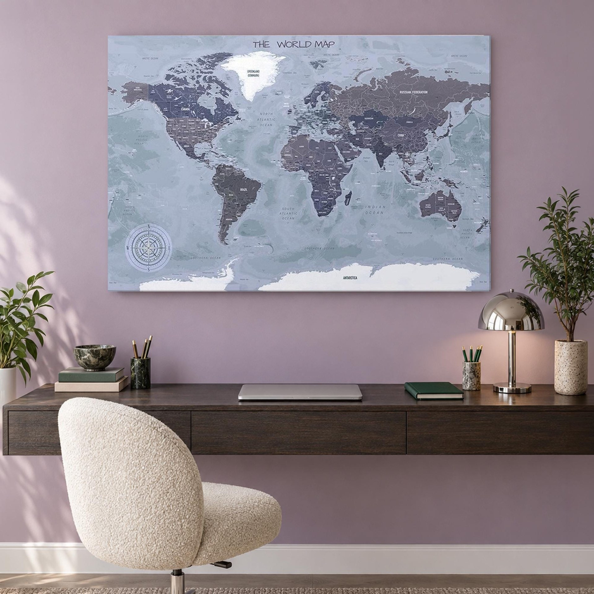 World Map Canvas Wall Art