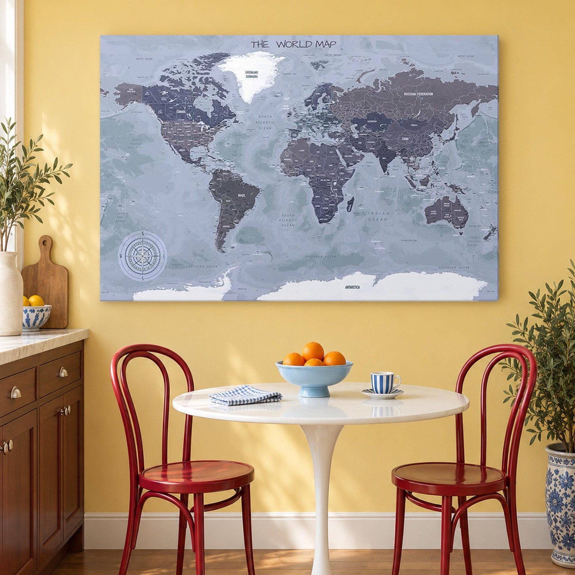 World Map Canvas Wall Art