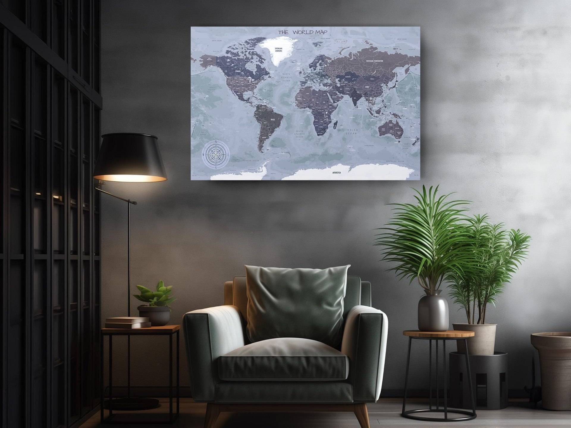 World Map Canvas Wall Art