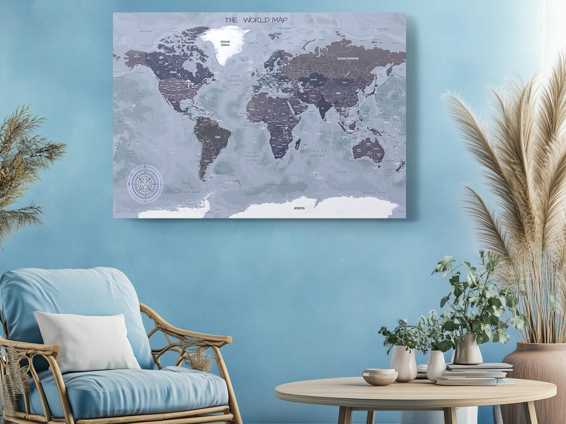 World Map Canvas Wall Art