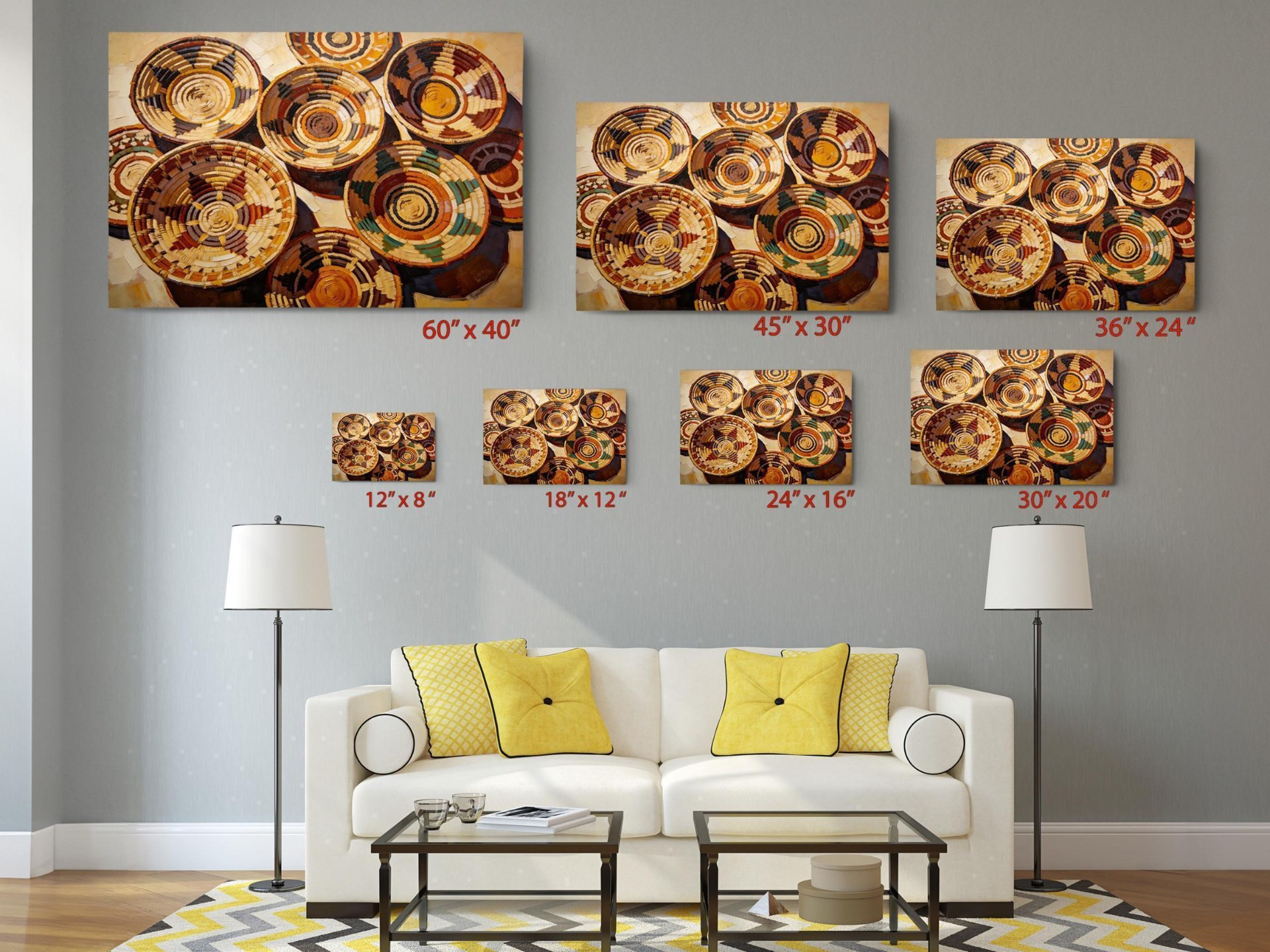 Woven Basket Pattern Canvas Wall Art