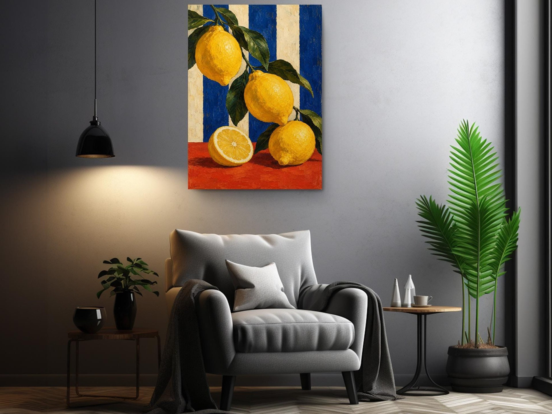 Yellow Lemons Kitchen Canvas Wall Art