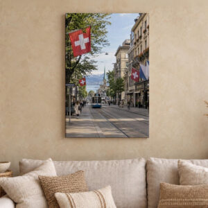 Zurich Switzerland Street Scene Canvas Wall Art
